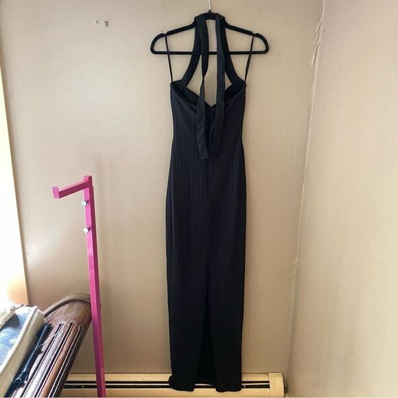 Rumer Sorrento maxi dress Black cut out Halter strappy gown Revolve L - Picture 14 of 14